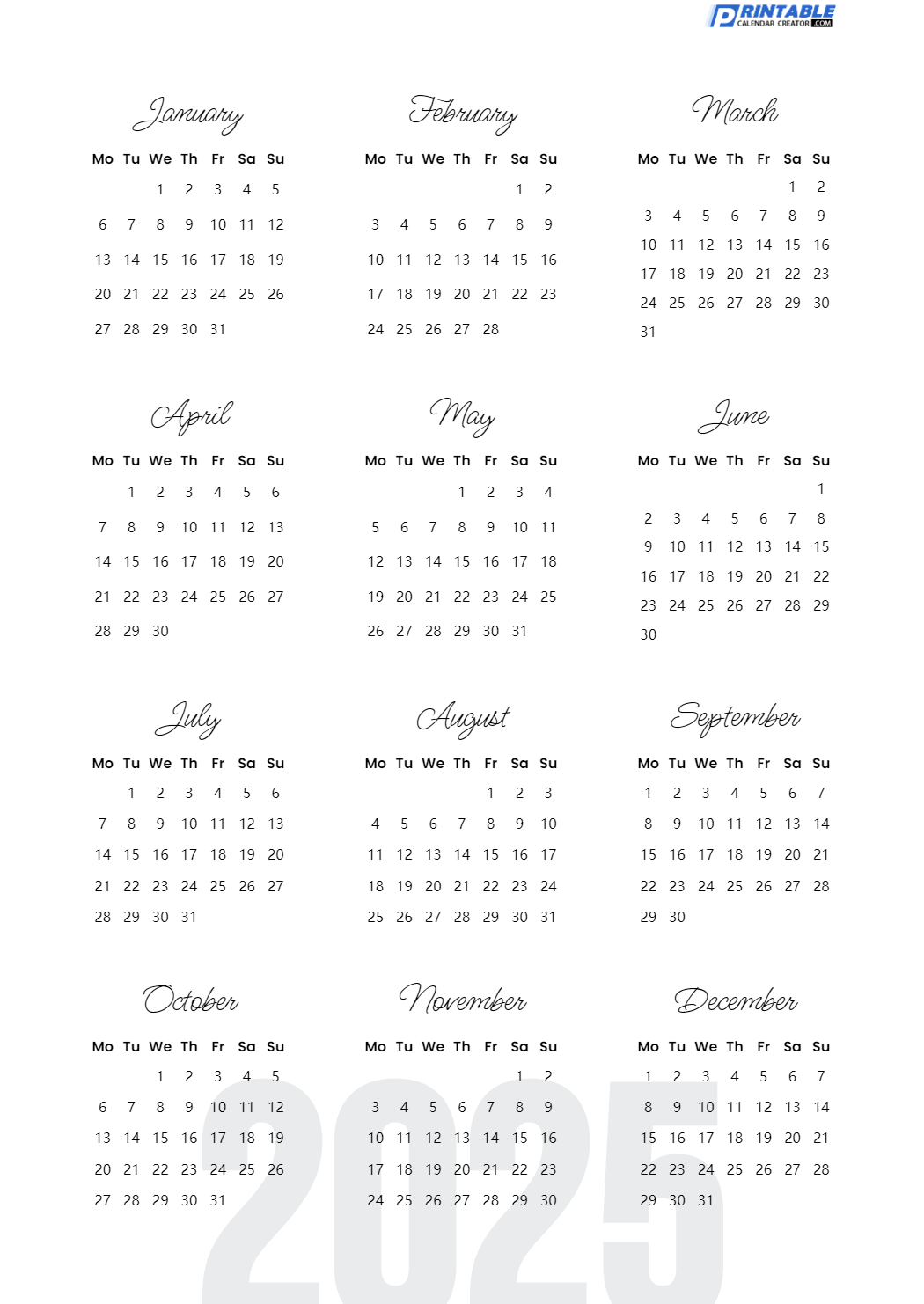 2027 Printable Calendar with Holidays